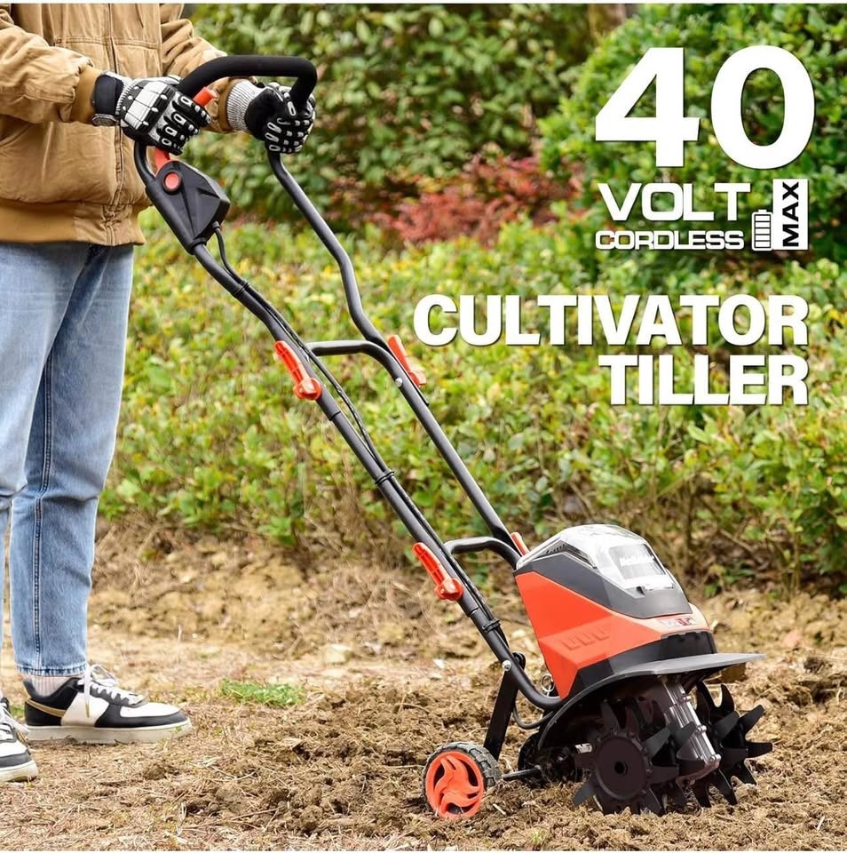 New Maxlander 40V Cordless Tiller w/ 2 Batteries & Charger - photo 3