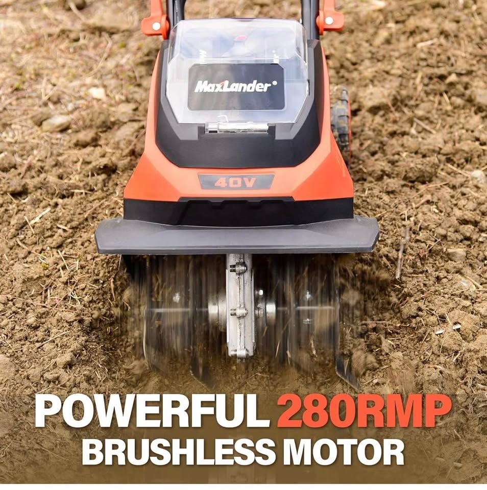 New Maxlander 40V Cordless Tiller w/ 2 Batteries & Charger - photo 4