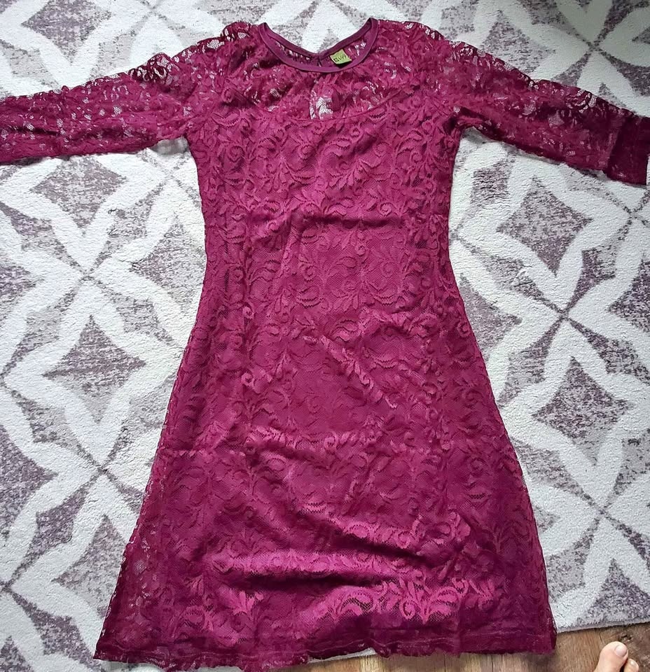 Purple Party Wear Knee Length Dress