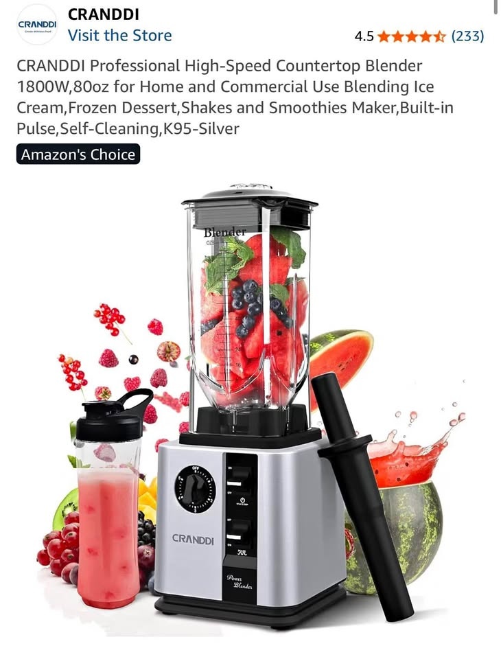New in Box CRANDDI High-Speed Blender 1800W 80oz