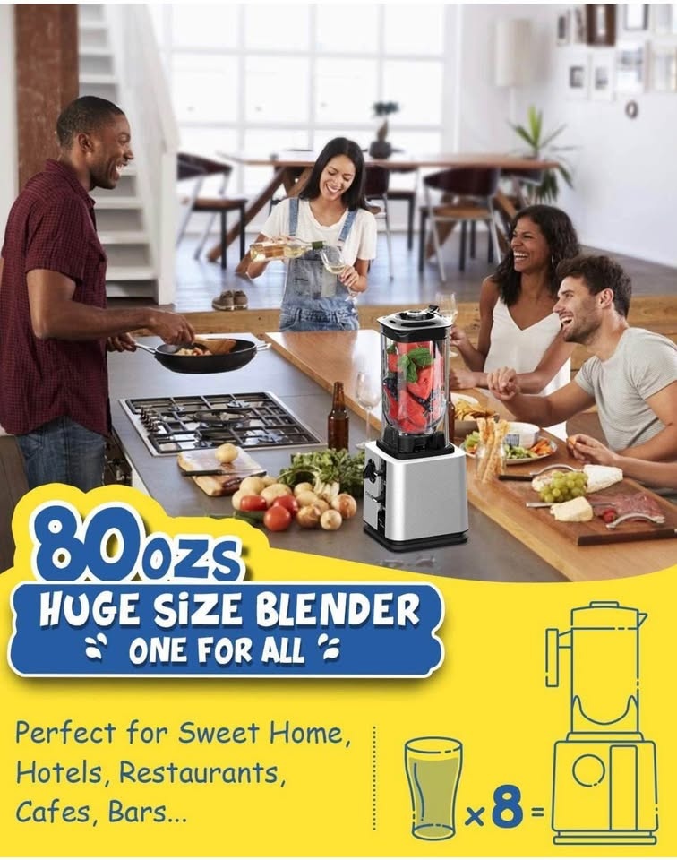 New in Box CRANDDI High-Speed Blender 1800W 80oz - photo 4