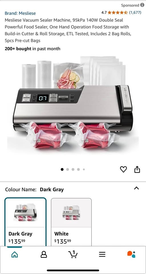 New in Box Mesliese Vacuum Sealer - Includes Rolls & Bags