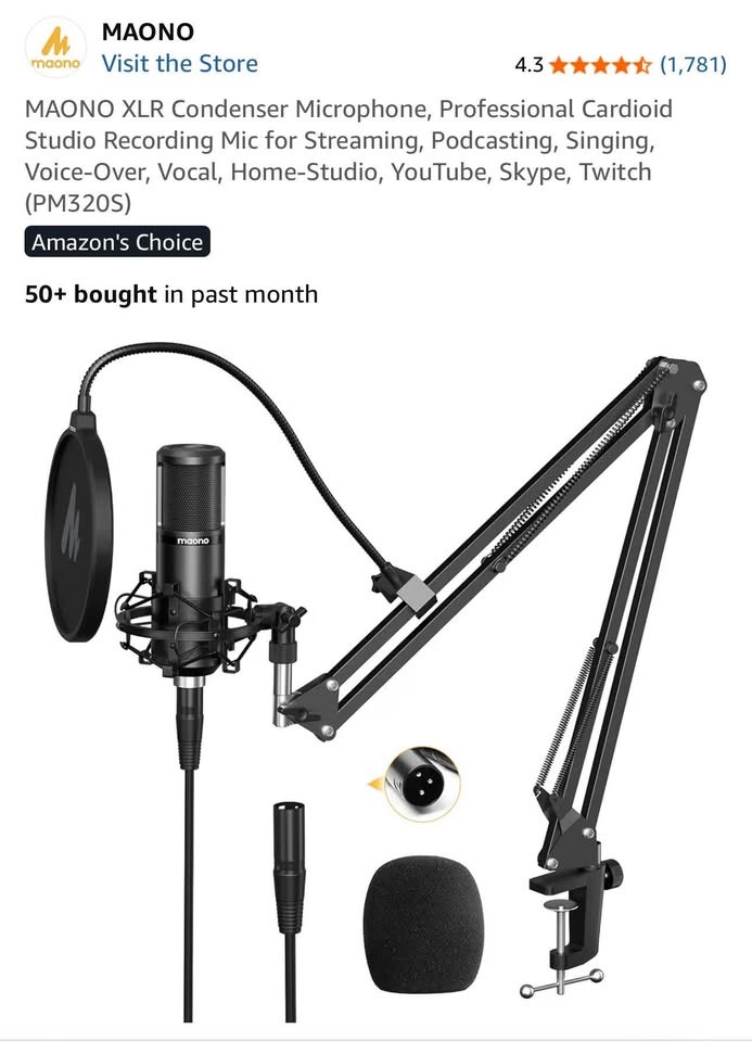 New in box Maono PM320 condenser studio microphone set - photo 2