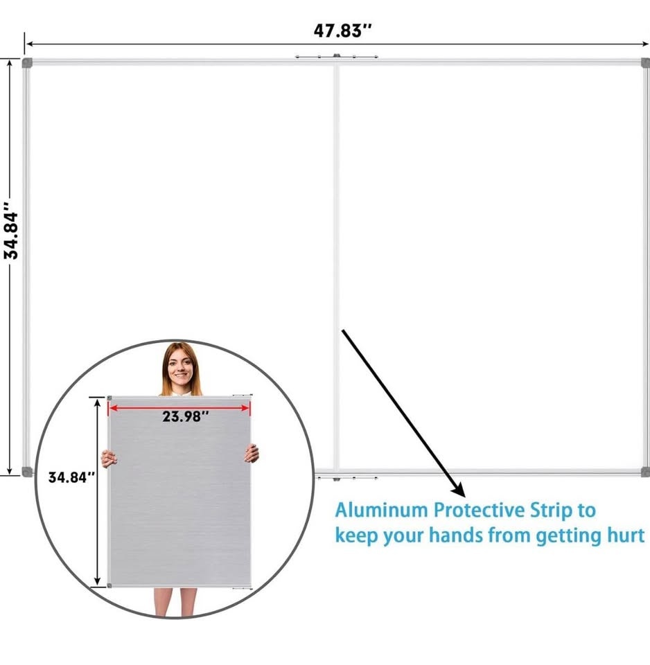 New JilOffice Magnetic Foldable Whiteboard - 48x36 Inch - photo 3