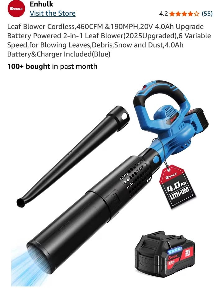 New Enhulk Cordless Leaf Blower - 480 CFM
