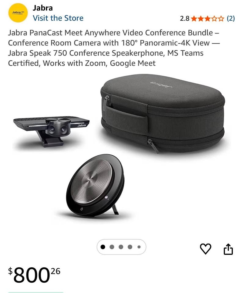 New in box Jabra Panacast + Speak 750 MS Bundle