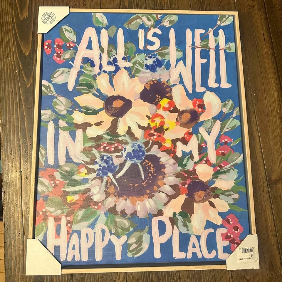 Brand New All is Well In My Happy Place Canvas Art