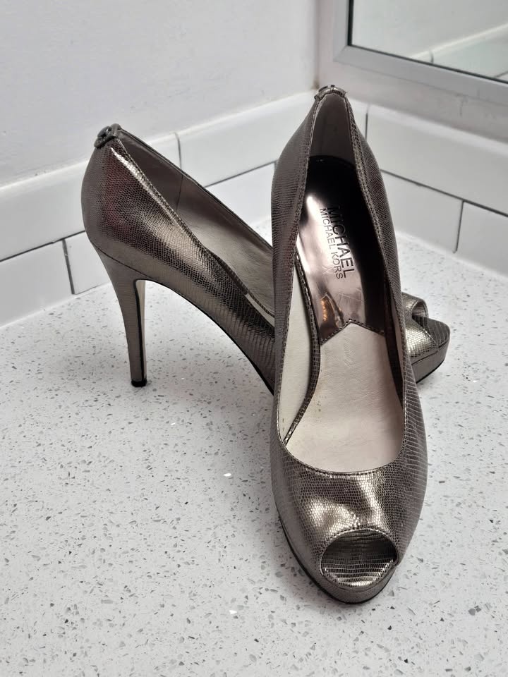 Michael Kors Metallic Platform Heels - Size 9M
