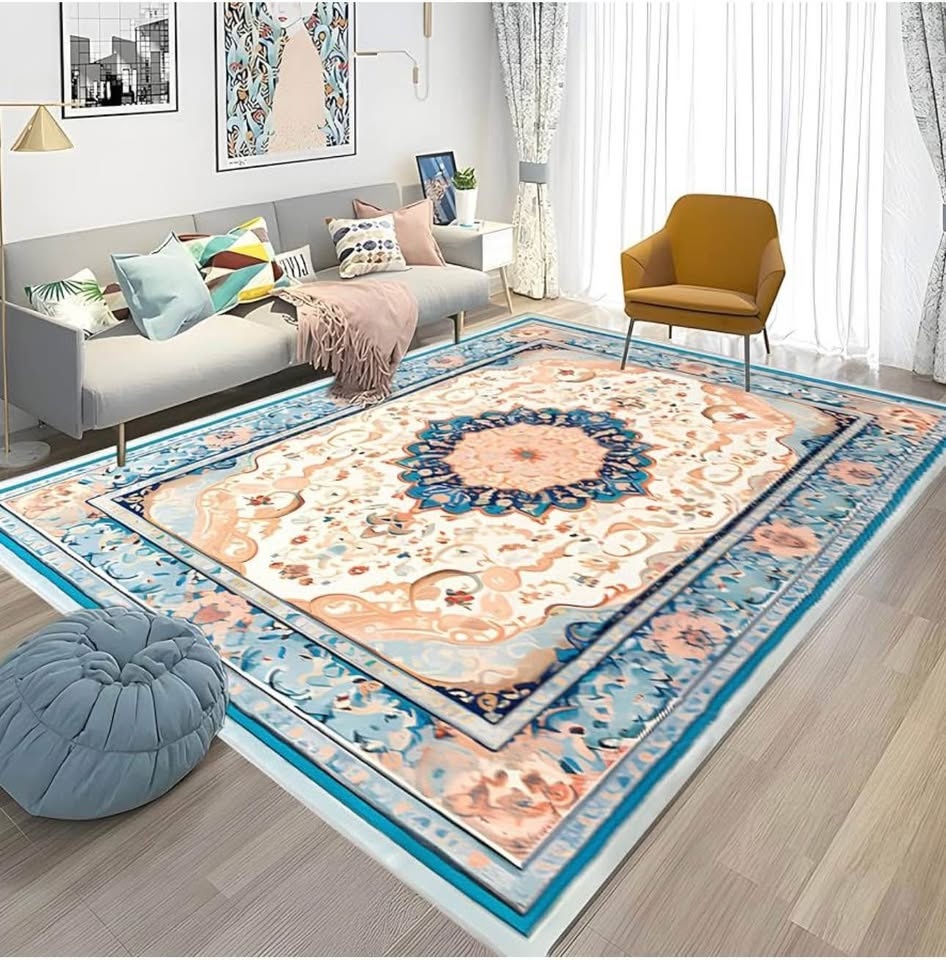 New Boho Floral Area Rug - Machine Washable 6.5' x 9.8' - photo 3
