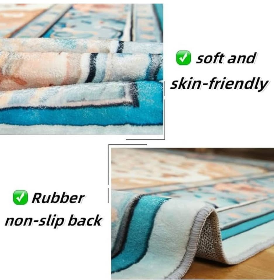 New Boho Floral Area Rug - Machine Washable 6.5' x 9.8' - photo 5