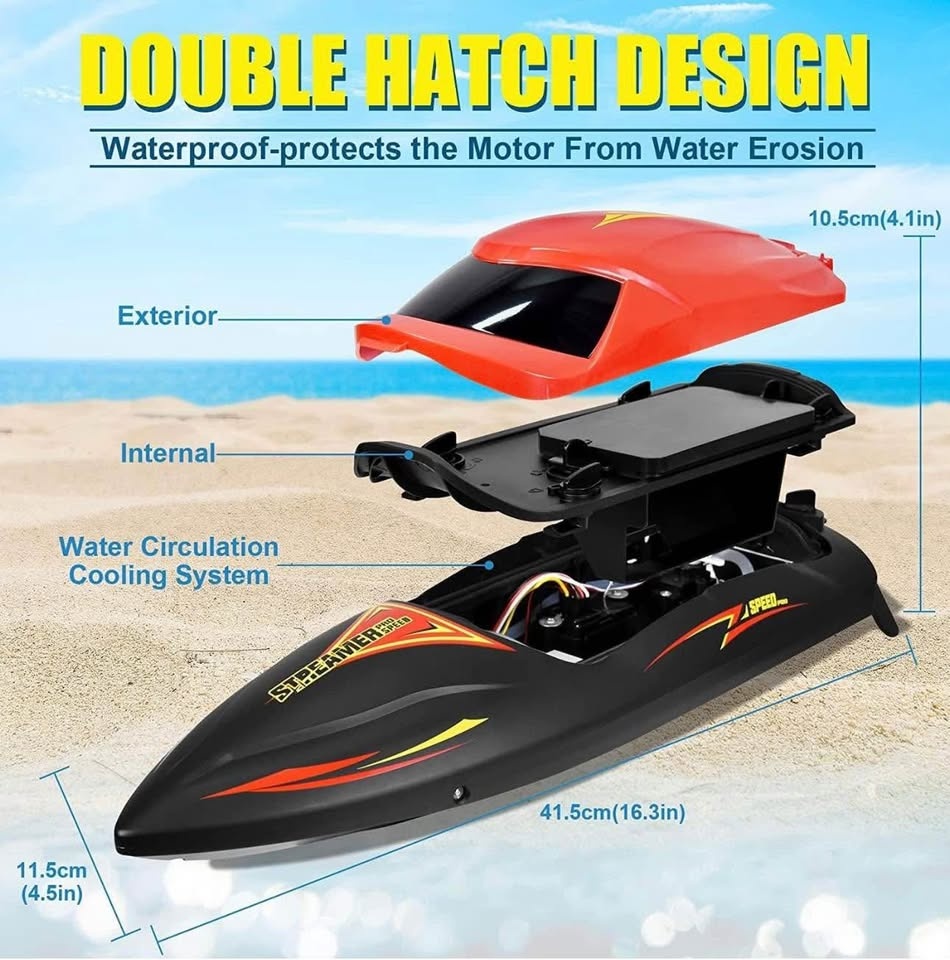 New in box Hosim brushless RC boat with 2 batteries - Red - photo 2
