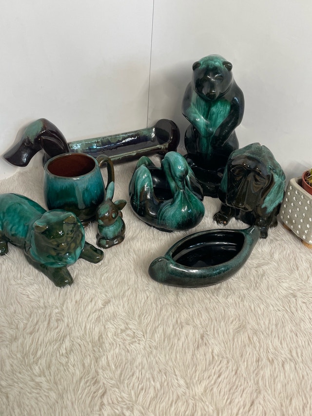Vintage Blue Mountain Figurines and Piggy Banks
