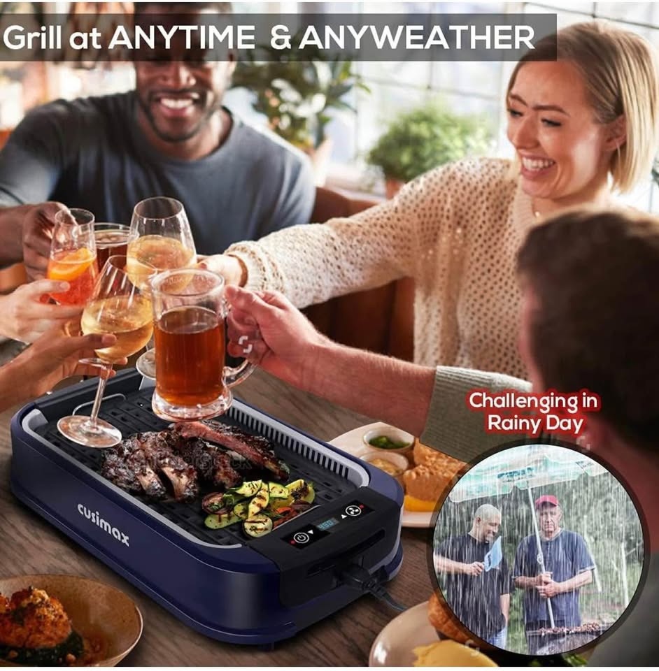 New in box Cusimax smokeless grill - blue, double plates - photo 2