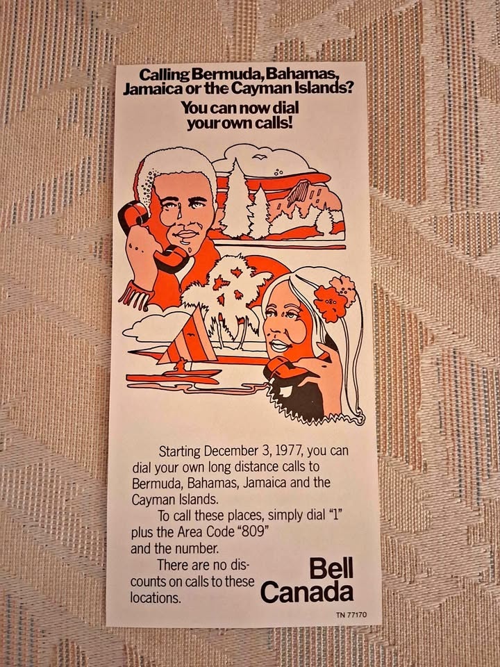 1977 Bell Canada Flyer: Calls to Bermuda, Bahamas, Jamaica & Cay