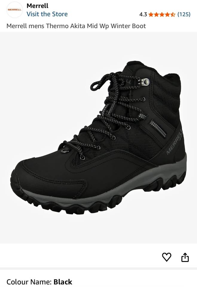 Merrell Men's Thermo Akita WP Winter Boots - Black - US 10.5