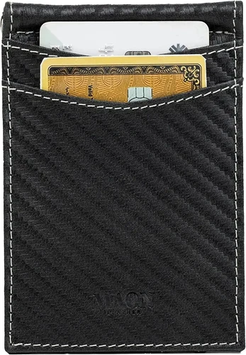 LEATHER Men's Slim Wallet with Money Clip & RFID Blocking - photo 2