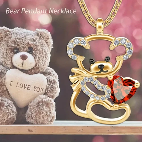 Teddy Bear Necklace Crystal w/ Chain - Gift - photo 3