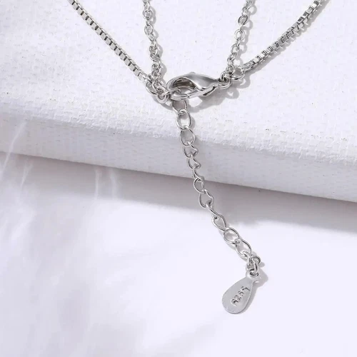 925 Sterling Silver Bracelet Double Chain White Gold Plate Cubic - photo 3