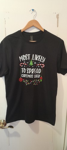 Christmas "Most Likely to Spread Cheer" Men's Medium T-shirt