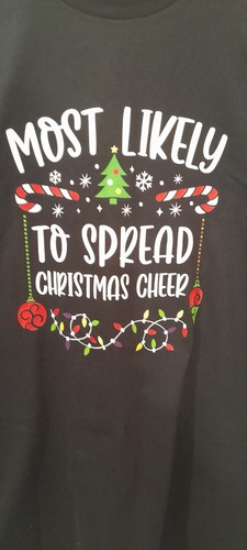 Christmas "Most Likely to Spread Cheer" Men's Medium T-shirt - photo 2