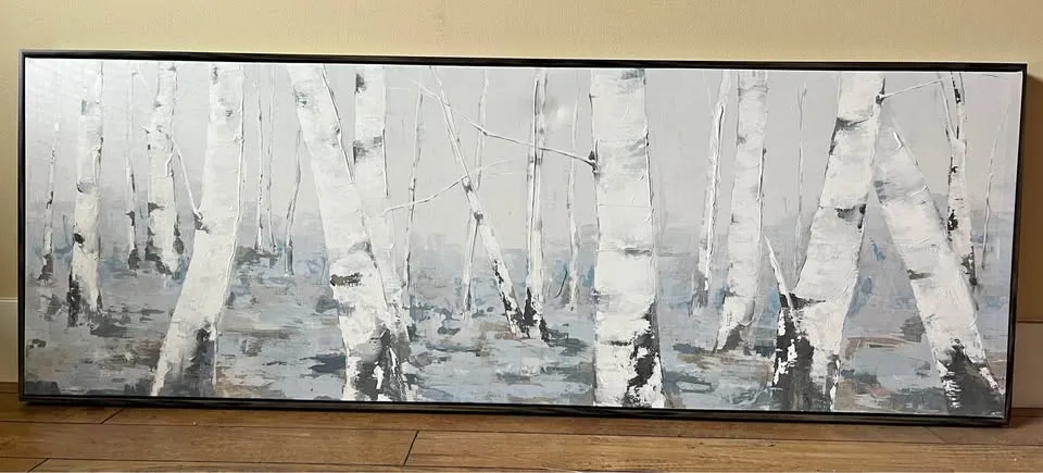 Painting of birch trees on canvas thumbnail