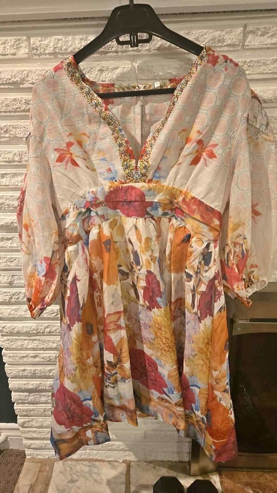 Extra large floral party dress