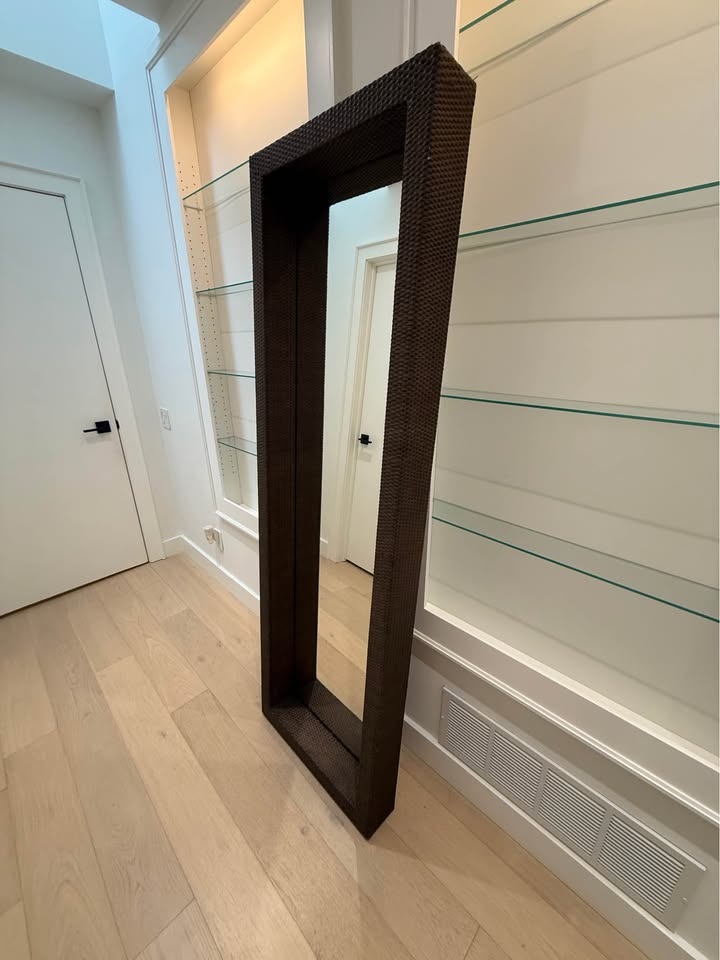 Full Length Mirror with Dark Brown Woven Frame - photo 4