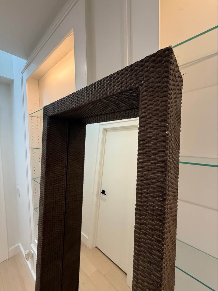 Full Length Mirror with Dark Brown Woven Frame - photo 5