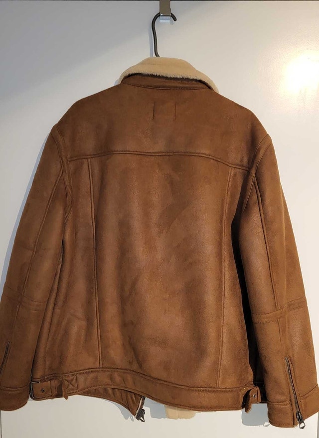 Topman Aviator Leather Jacket - Faux Suede/Shearling - photo 3