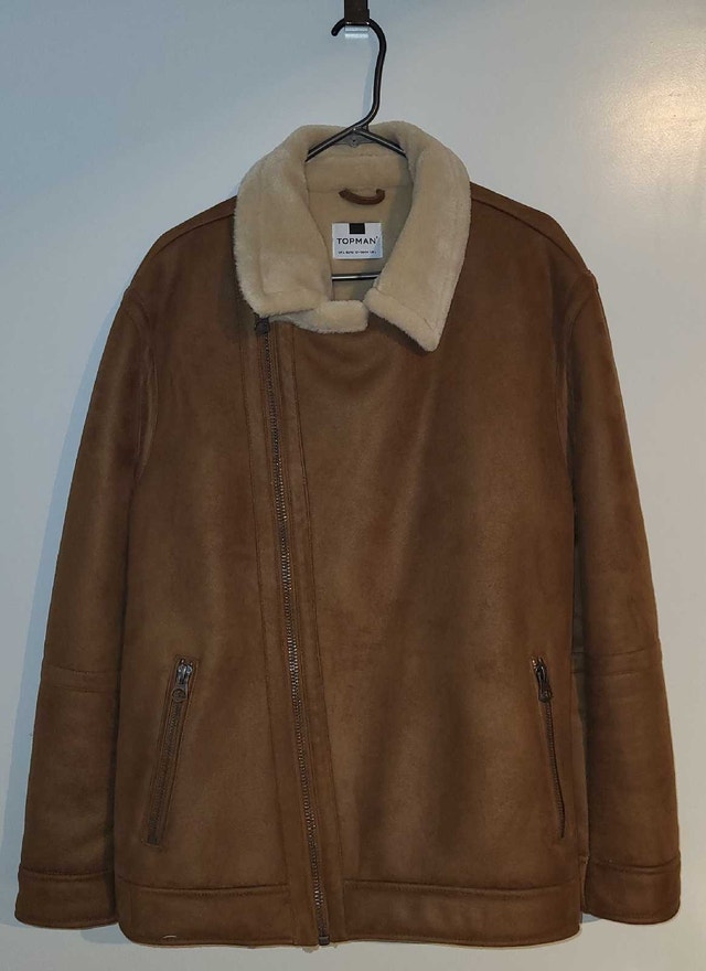 Topman Aviator Leather Jacket - Faux Suede/Shearling - photo 5