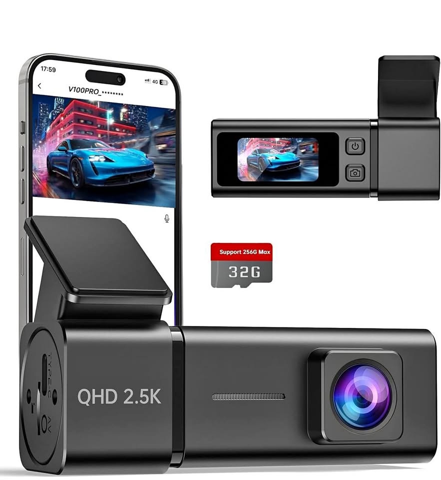 Dash Cam WiFi 2.5K V100Pro - E-YEEGER Front Dash Camera