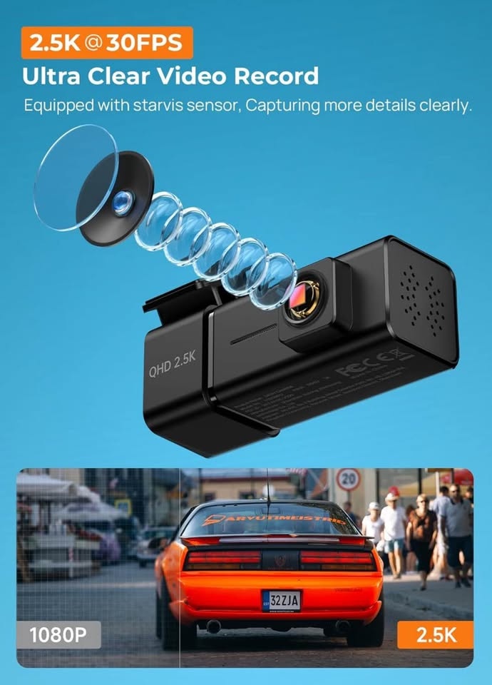 Dash Cam WiFi 2.5K V100Pro - E-YEEGER Front Dash Camera - photo 2