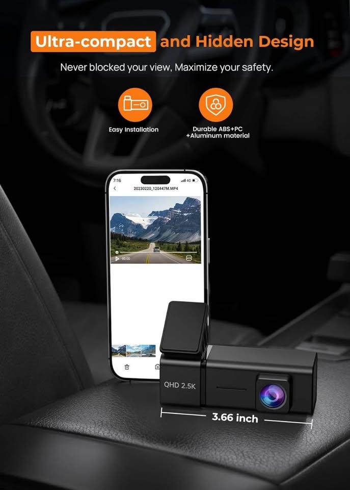 Dash Cam WiFi 2.5K V100Pro - E-YEEGER Front Dash Camera - photo 5