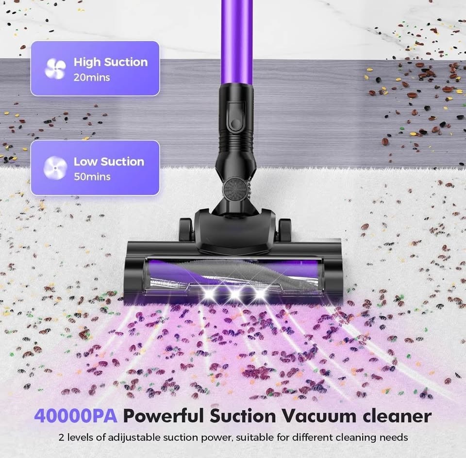 YKYI Cordless Vacuum Cleaner, 40KPa Suction, 50-Min Runtime - photo 4