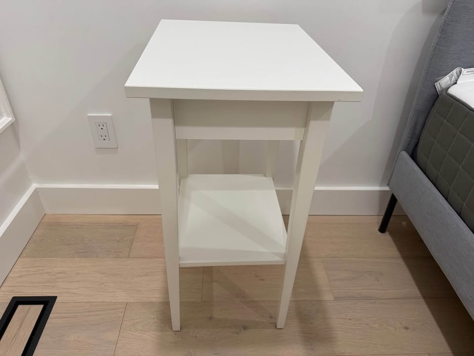 White Side Table w Drawer + Shelf - photo 3