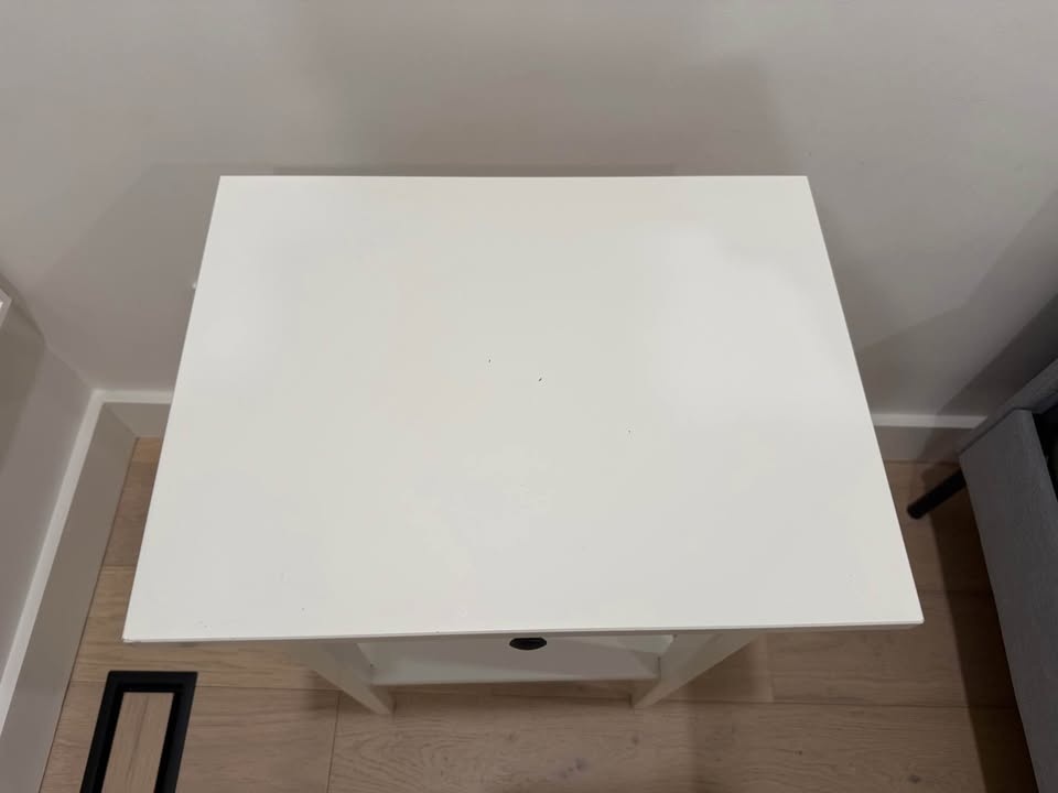 White Side Table w Drawer + Shelf - photo 4