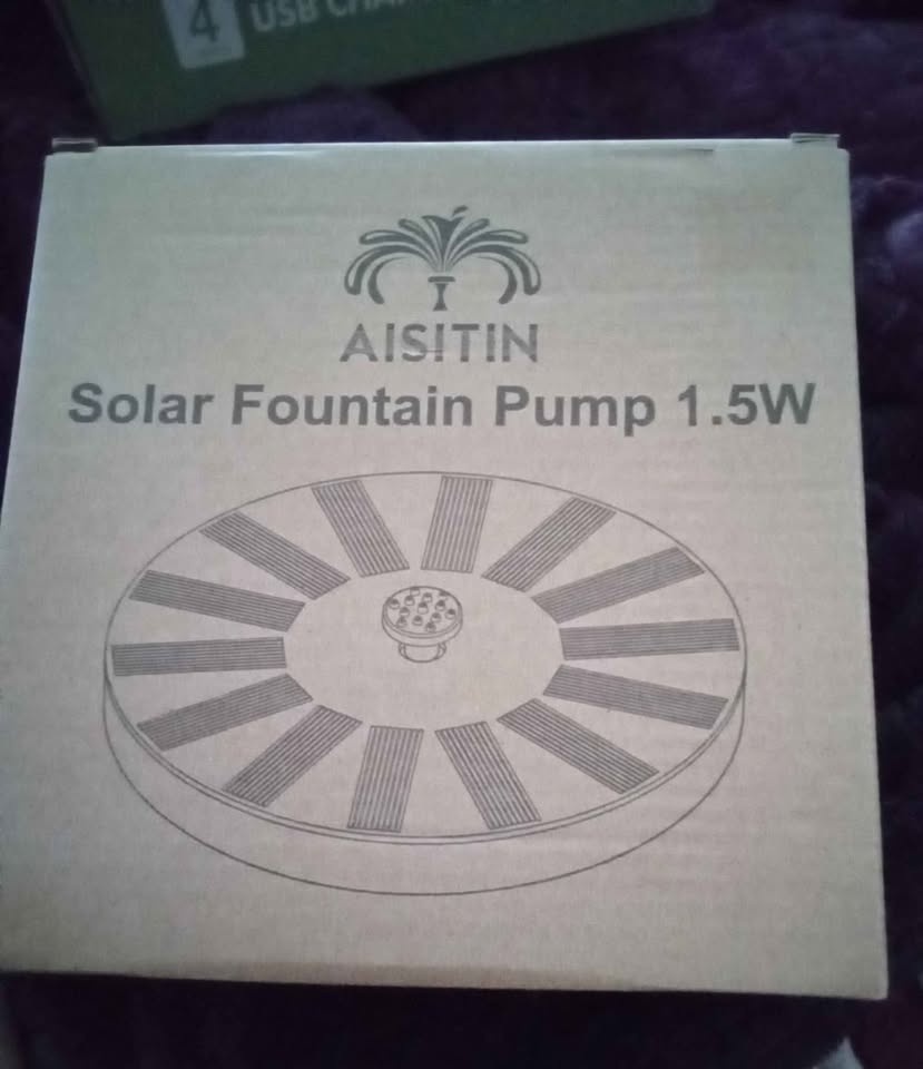 AISITIN Solar Fountain Pump 2025 Upgraded, 2.5W, 8 Nozzles - photo 2