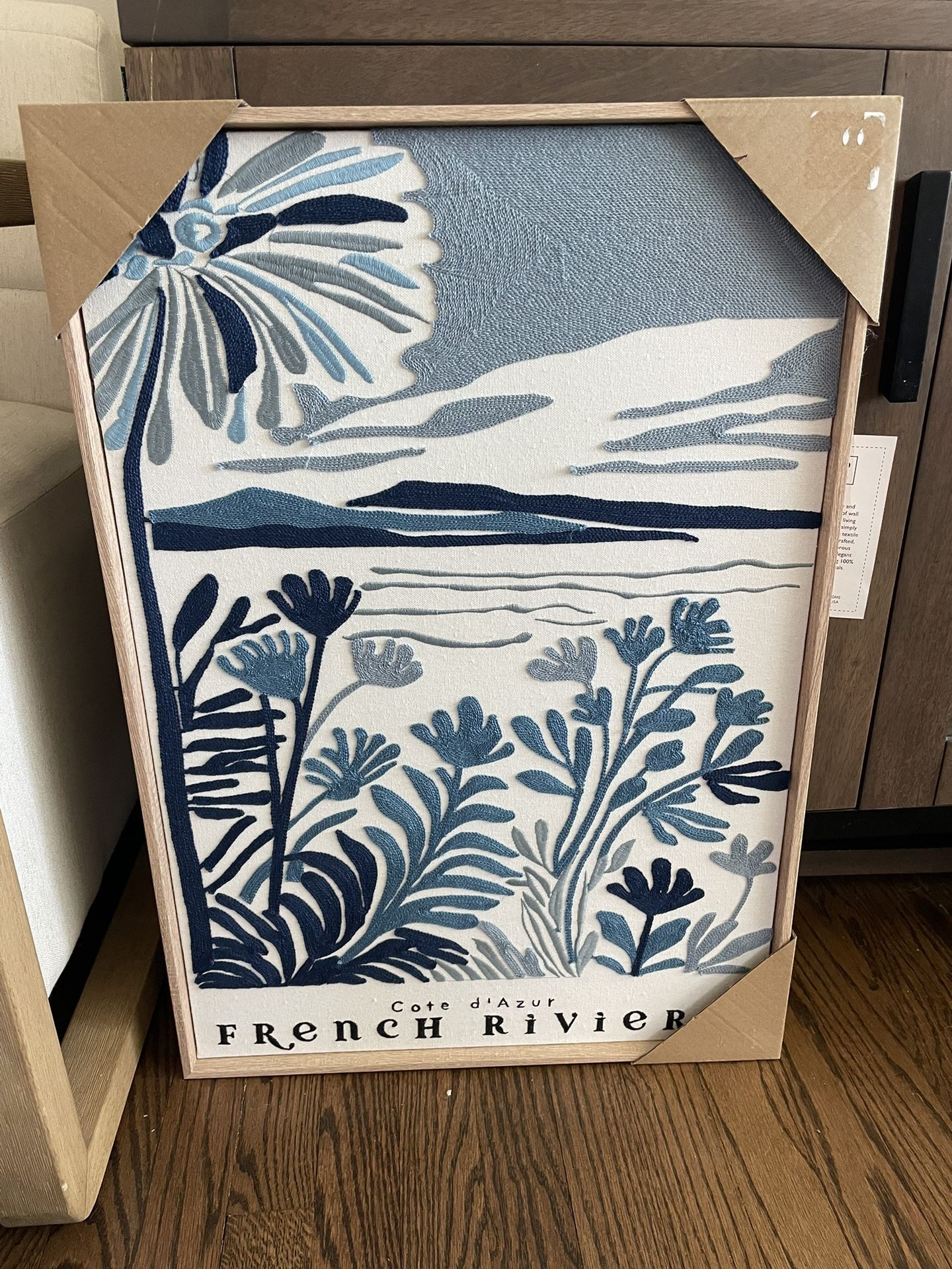 French Riviera Framed Textile Art