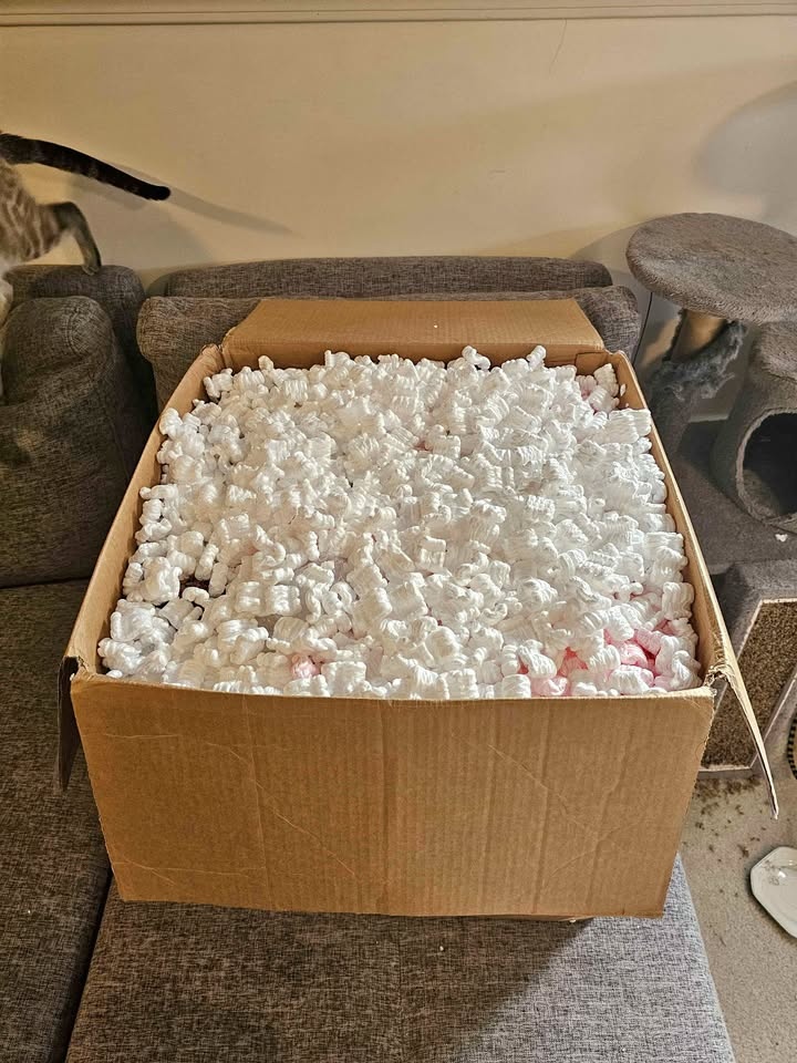 HUGE  Box 25"³  Mixed White Pink Anti-Static Packing Peanuts