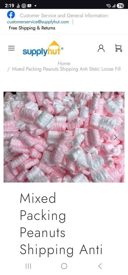 HUGE  Box 25"³  Mixed White Pink Anti-Static Packing Peanuts - photo 4