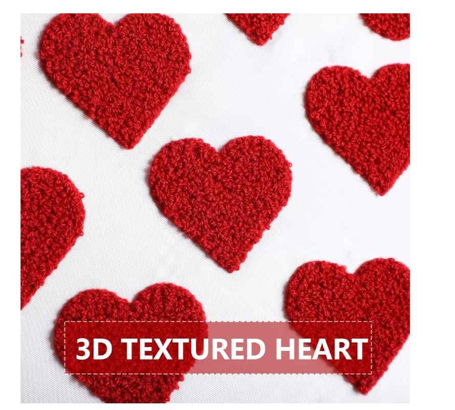 2 pcs Tufted 3D Heart Embroidery Framed Decor (10x10") - photo 2