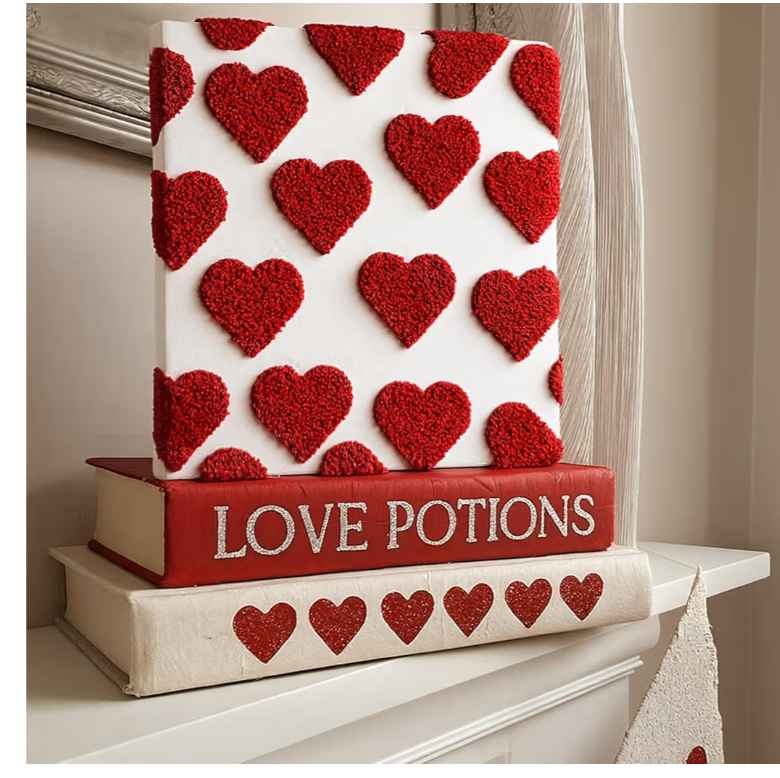 2 pcs Tufted 3D Heart Embroidery Framed Decor (10x10") - photo 3