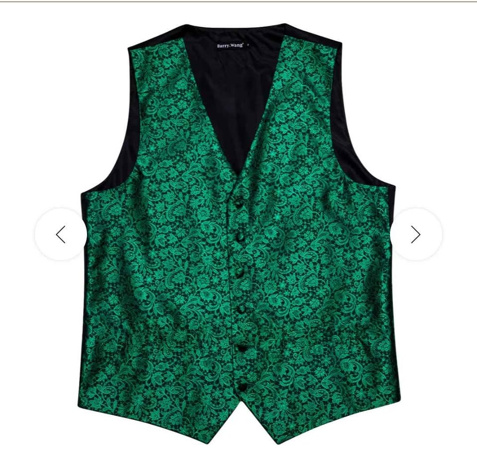 Brand new Emerald Green formal waistcoat, necktie, cufflinks & p - photo 2