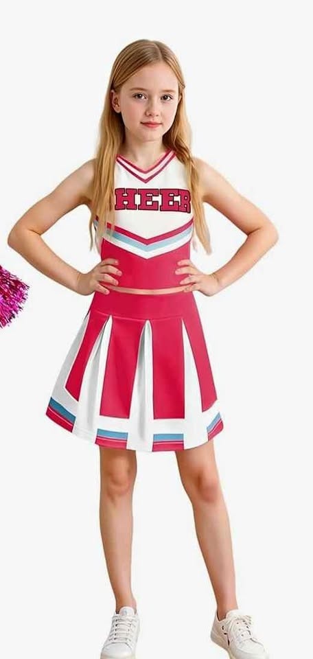 Brand new Girls cheerleader outfit set with matching hair clip