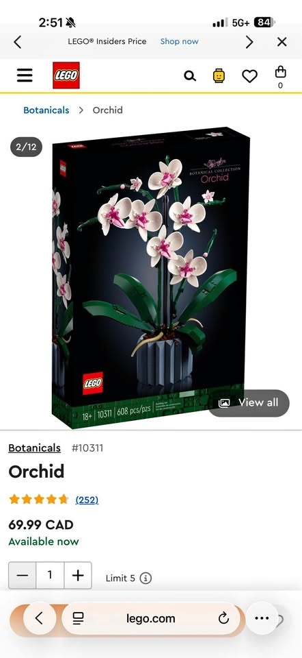 Lego Orchid Fully Made + Original Box