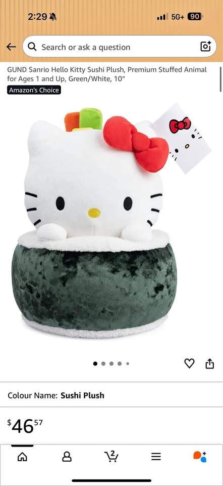 Hello Kitty Sushi Plush