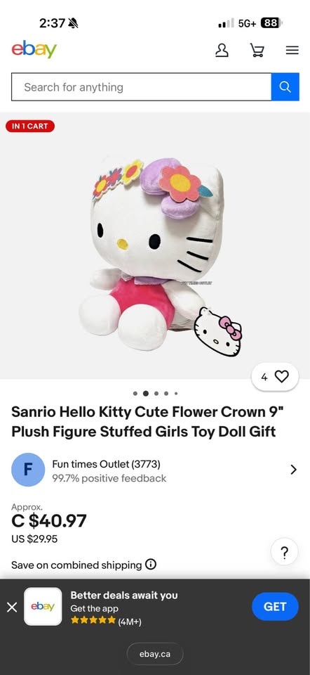 Hello Kitty Flower Crown Plush - photo 2
