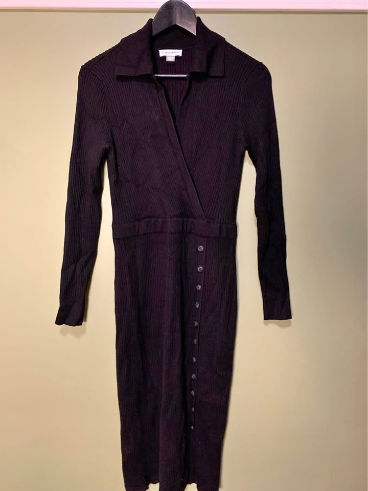 Calvin Klein Ribbed Dress - Size S