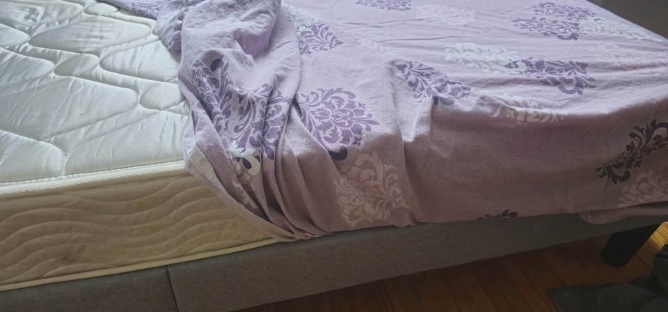 Heather Grey Queen Bed Frame + Queen Mattress (Used Only 4 Month - photo 4