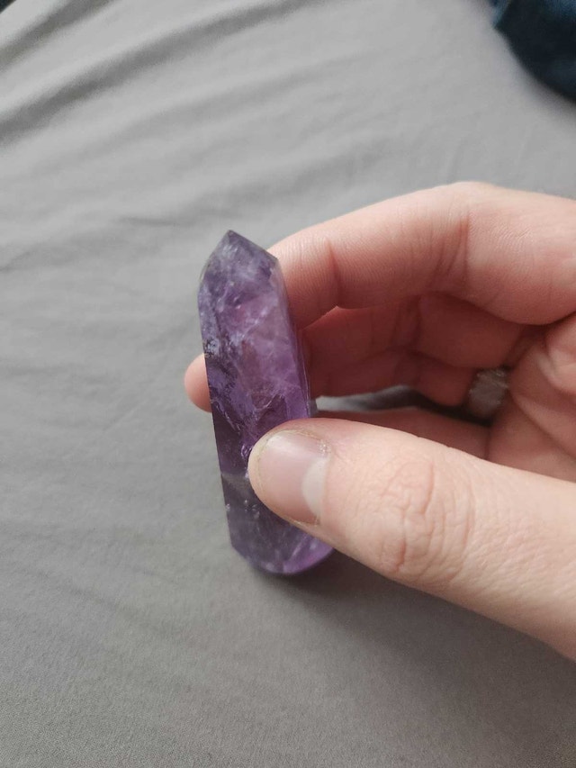 Polished Amethyst Tower/Point Crystal - photo 5
